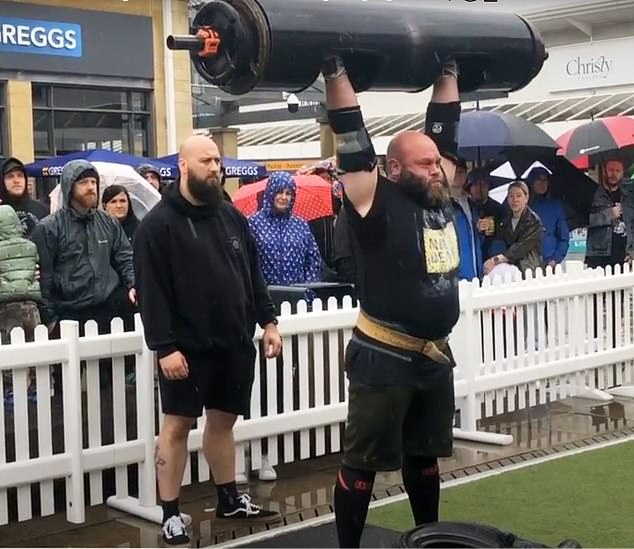 Maw (pictured, winner of Yorkshire's Strongest Man 2023 award) claimed the accident left him 