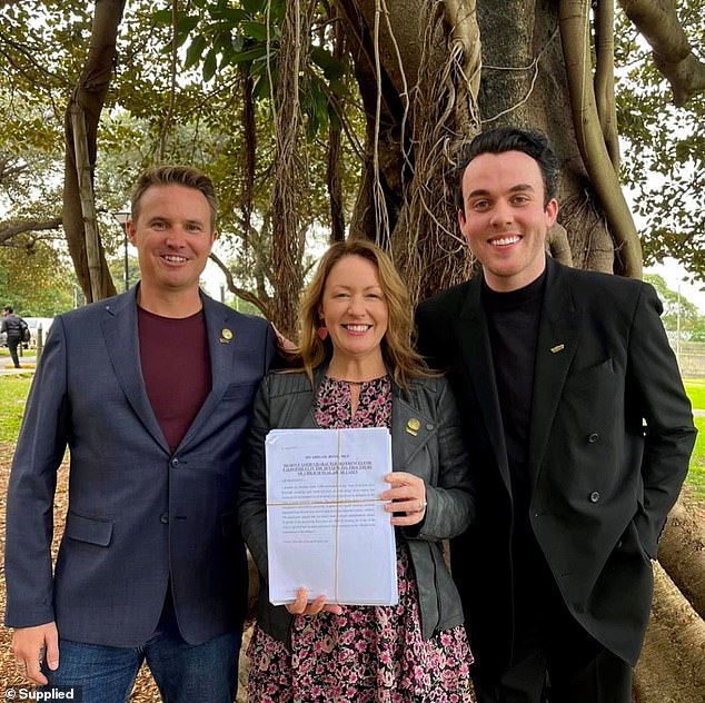 The #YourReferenceAintRelevant campaign, assisted by Greens MP Abigail Boyd (centre), has successfully pressured the NSW government to remove any defense of 