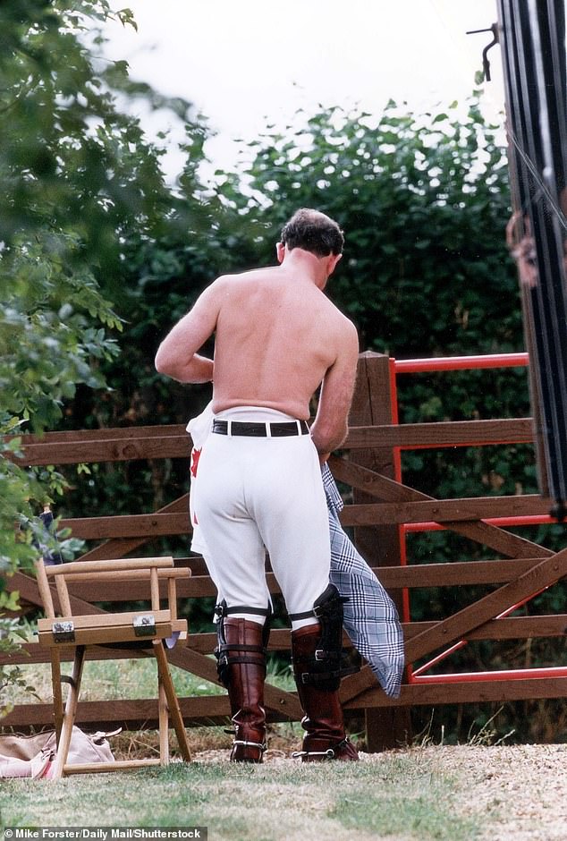 Charles at a polo match in Tisbury, Wiltshire, in 1994