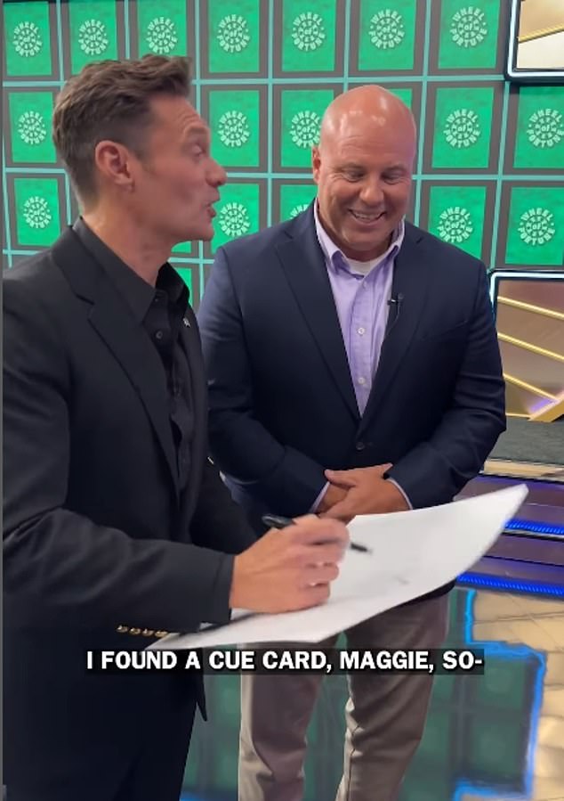 Seacrest then walked over with a cue card from the show that he signed, and Will asked him to get it to the Jordan family, which he did.