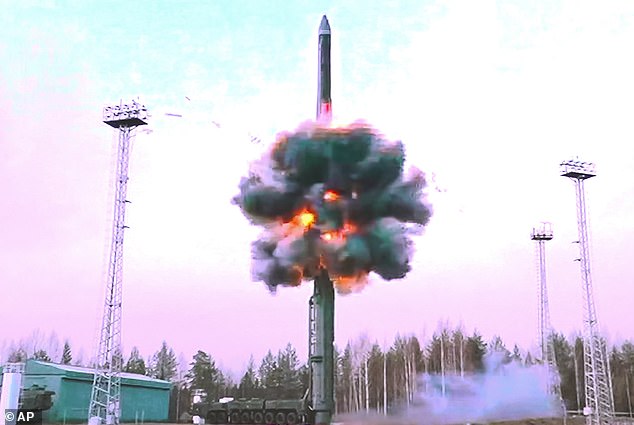 A test launch of a Yars intercontinental ballistic missile is carried out from the Plesetsk launch pad in northwestern Russia.