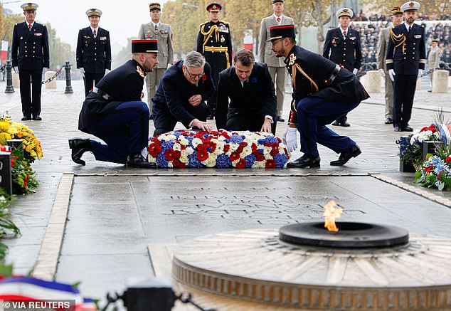 The leaders jointly laid a wreath on the occasion of the Armistice Day anniversary.