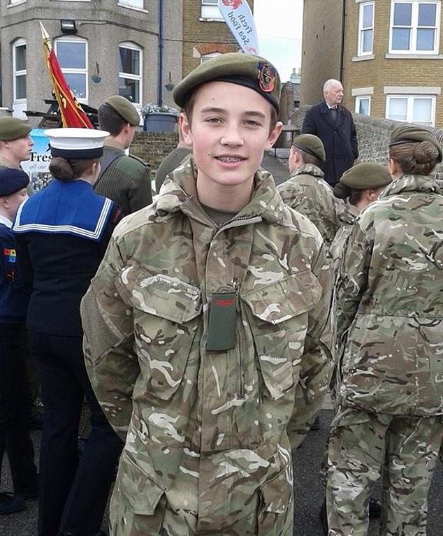 William (pictured as a pre-teen) had been accepted into the army and was due to join three months after his death.