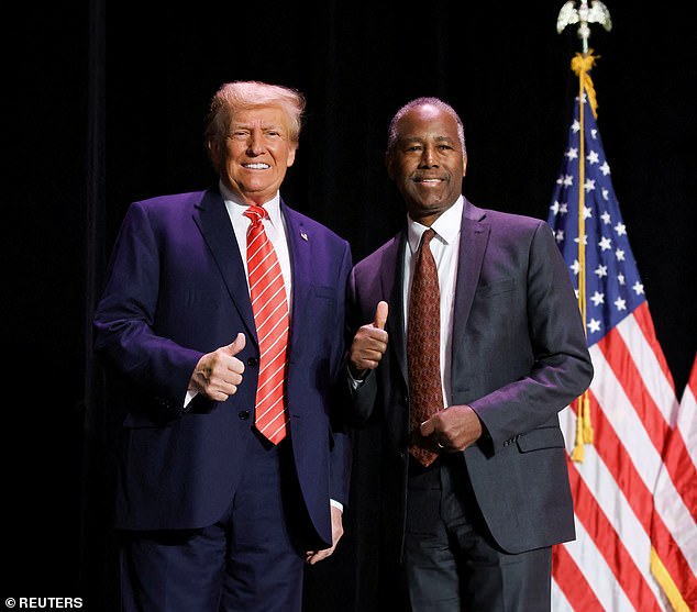 Sources confirmed to DailyMail.com that those in Trump's inner circle were vying for him to select Ben Carson as his running mate in the 2024 election.