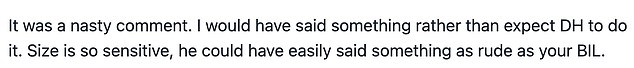 While responses to the post were mixed, many respondents were sympathetic to the woman's response to the situations.