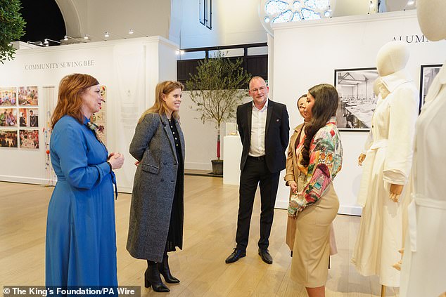 Pictured: Princess Beatrice speaking with graduate Isabelle Pennington-Edmead (right)