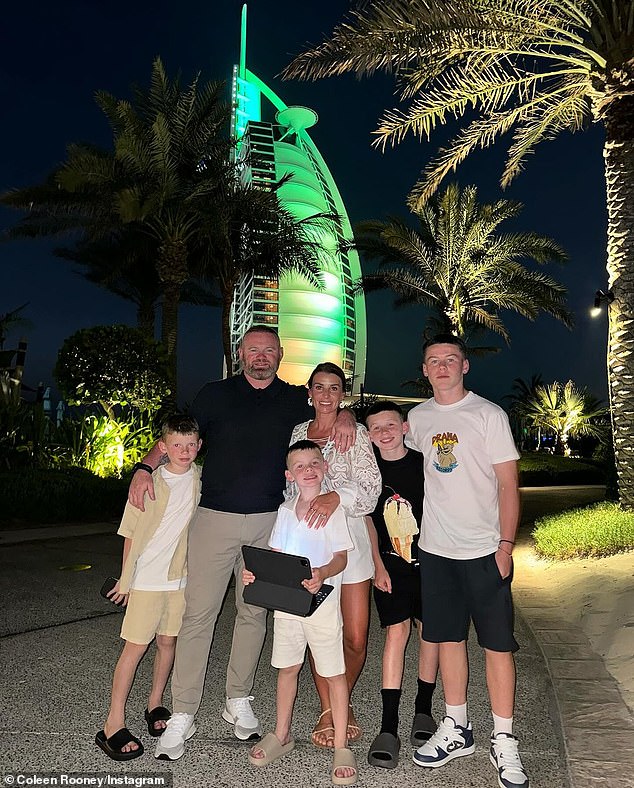 Coleen previously enjoyed holidays in Dubai with her husband Wayne and their four children.