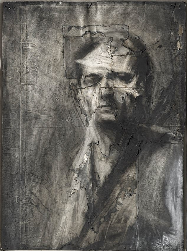 Self-portrait, by Frank Auerbach, 1958. It was exhibited in The Charcoal Heads exhibition at the Courtauld Gallery.