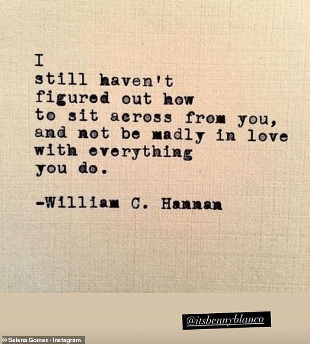 He also posted a quote from William C. Hannan that said: 