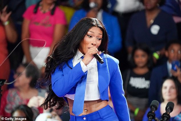 Megan Thee Stallion performed at a campaign event for Vice President Kamala Harris on July 30, nine days after President Joe Biden dropped out. There is no record of the Harris campaign directly paying Megan Pete any money.