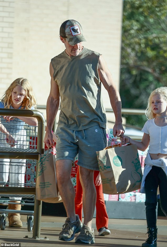 The Dawson's Creek alum, 47, was spotted grocery shopping with his daughters at Whole Foods in Austin, Texas, on Monday.