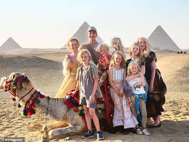 The actor with his family in Egypt