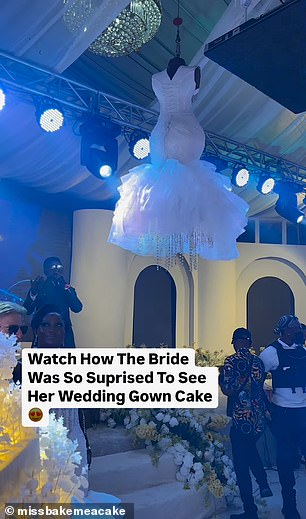 The luxury bakers poked fun at their work by sharing a video of the huge wedding cake falling from the sky.