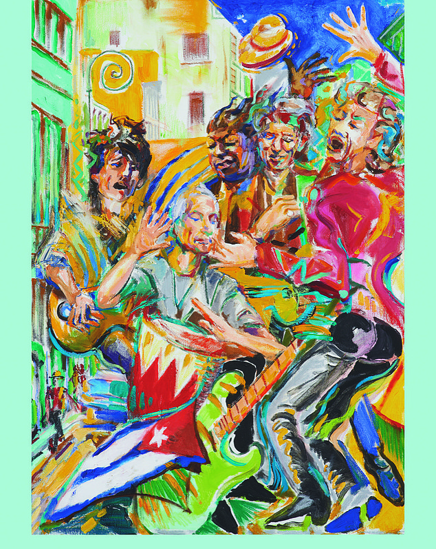 One of his paintings, unveiled in March 2023, showed the Rolling Stones, including the late drummer Charlie Watts, performing on a street in Havana.