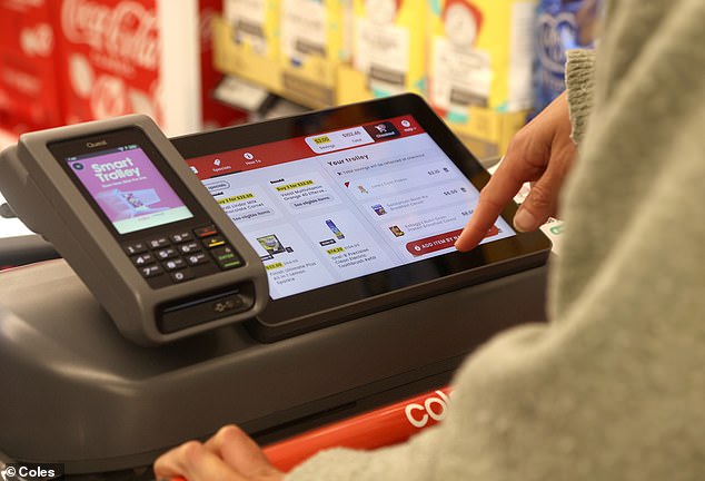 The new carts use advanced technology, sensors and built-in scales to scan food directly into shopping bags.