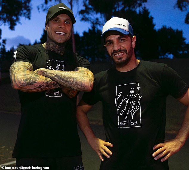 Tippet (pictured with boxer Billy Dib) had a huge online presence with more than 227,000 followers.