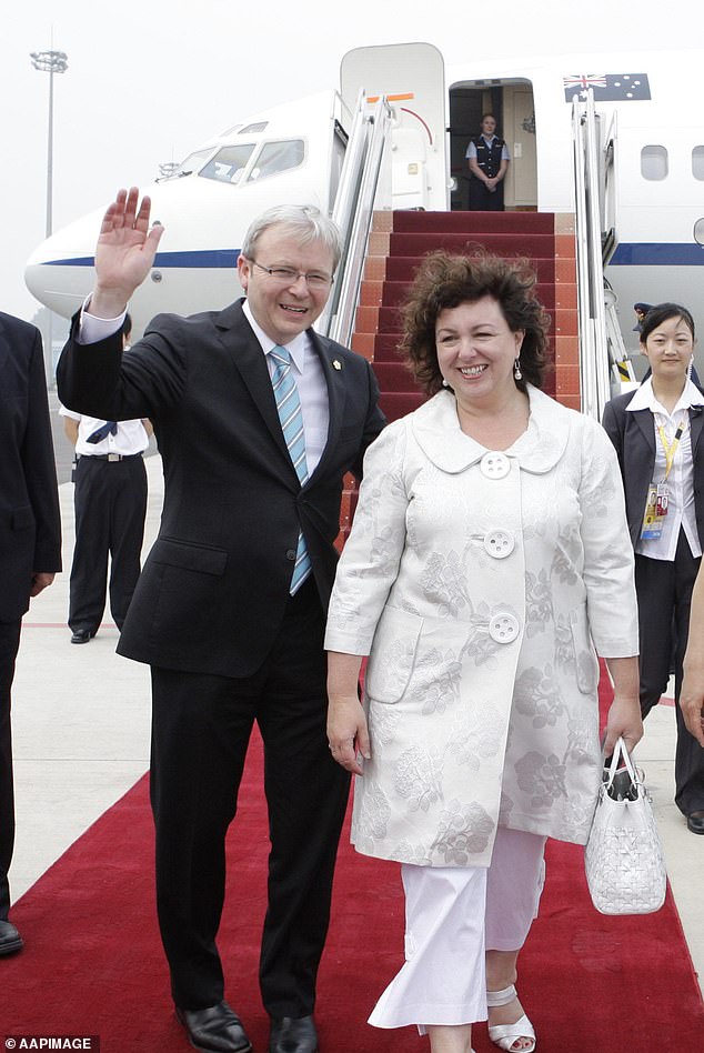 Albanese has supported Rudd since the days of his premiership (above with his wife Therese Rein at the peak of her powers).