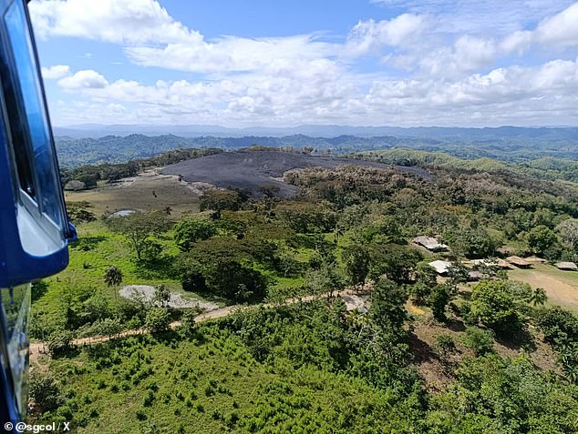 The Colombian Geological Service flew over the affected area on Tuesday morning