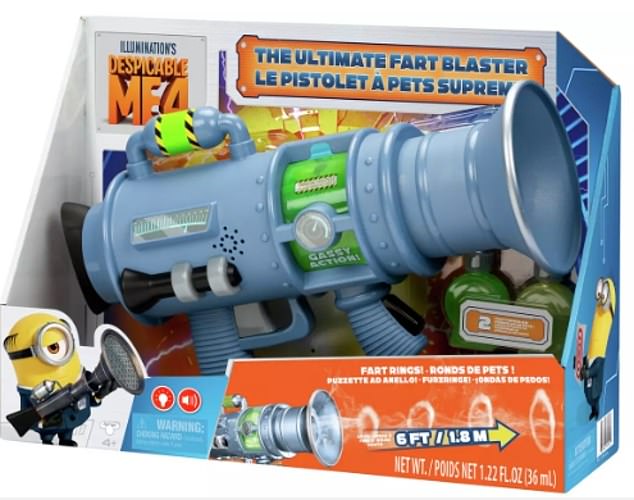 The toy is based on the 'fart gun' weapon created by Dr. Nefario in the popular Despicable Me film series.