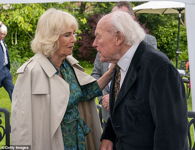 Timothy West pictured with Queen Camilla in May 2024