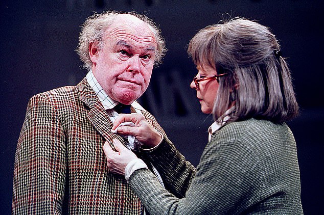 Timothy West photographed with his wife Prunella Scales in the play The External