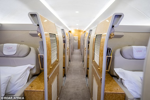 The Emirates Executive Private Jet has individual suites for each of the 10 guests on board.