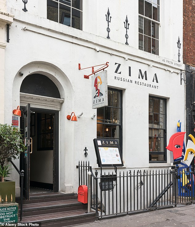 Pictured: Zima restaurant in Soho, London, owned by Zimin