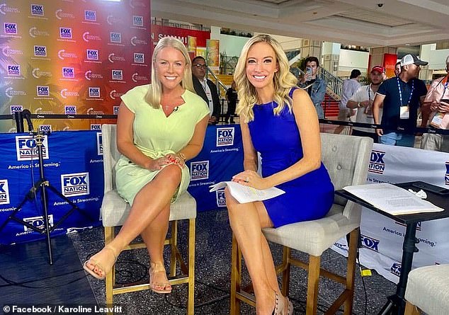 Leavitt appears on Fox News with his former White House boss, Kayleigh McEnany.