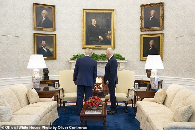 President Joe Biden and President-elect Donald Trump in the Oval Office