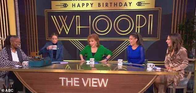 The View talk show host celebrated her 69th birthday on Wednesday's episode alongside co-hosts Sunny Hostin, Alyssa Farah Griffin, Joy Behar and Sara Haines.