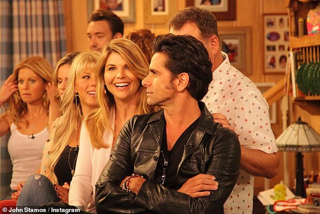 Coulier sent a group text to a thread that included (LR) Candace Cameron Bure, Andrea Barber, Jodie Sweetin, Lori Loughlin, and John Stamos. In the photo on Stamos' Instagram in 2019