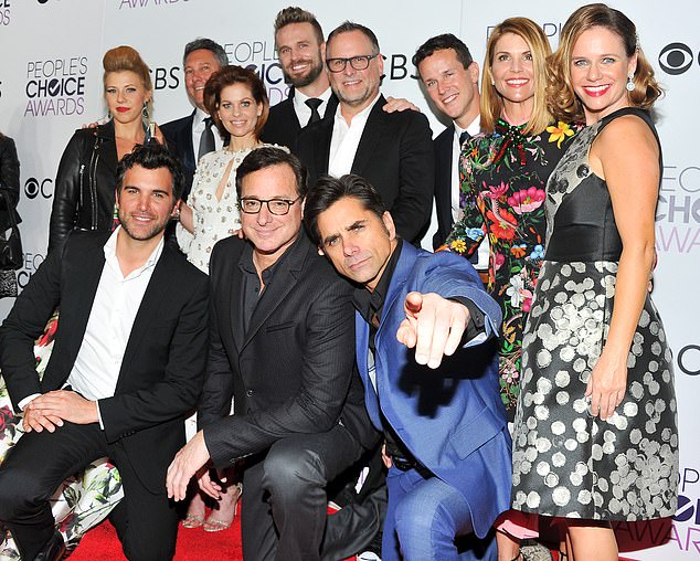 The cast of the series, including the late Bob Saget, was photographed in January 2017 in Los Angeles.