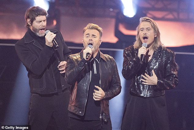 There is an underlying humor to their performances now, as the band members openly acknowledge their age, their legacy and the fact that they are no longer the pop idols who once dominated the charts with relentless energy. Pictured: Remaining band members Howard Donald, Gary Barlow and Mark Owen in 2023