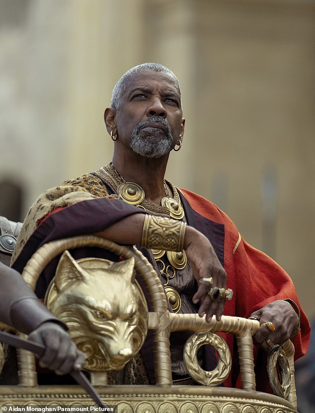 The 69-year-old veteran actor plays Macrinus, a slave turned powerful, who maintains a group of gladiators and wants to become Roman emperor.