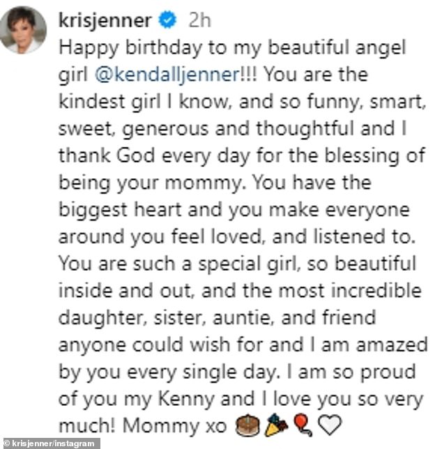 Earlier this month on November 3, Kendall notably celebrated her 29th birthday and received birthday tributes from her family, including her mother Kris Jenner.