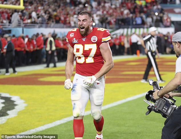 He took the jersey he wore in his first Super Bowl appearance in 2020 (pictured).