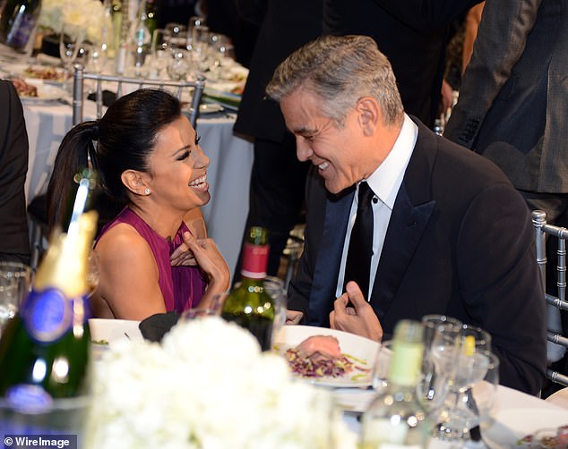 George Clooney and Longoria have raised funds together and connected over their mutual involvement in political activism. The old friends are pictured at the 2013 Critics' Choice Movie Awards in Santa Monica, California.