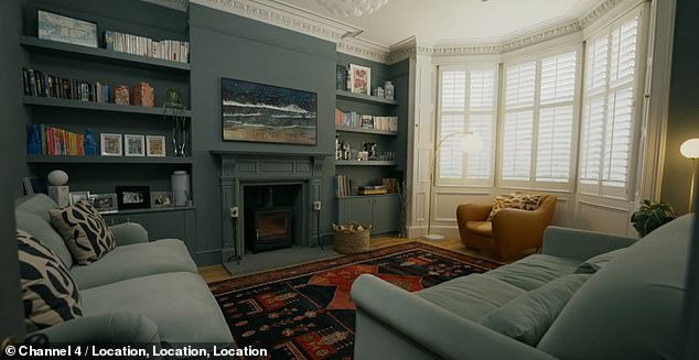 Jason and Zoe said they wanted to keep the Victorian features (the living room after renovation)