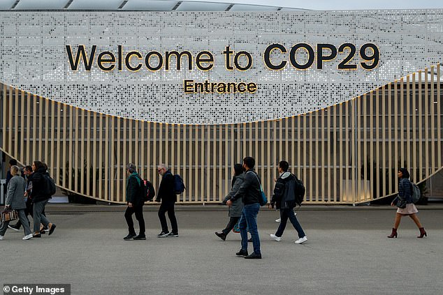 Delegates arrive at the UNFCCC COP29 Climate Conference on November 11