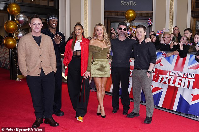 Amanda returns as a judge on the new season of Britain's Got Talent (pictured with Ant McPartlin, guest judge KSI, Alesha Dixon, Simon Cowell and Declan Donnelly)