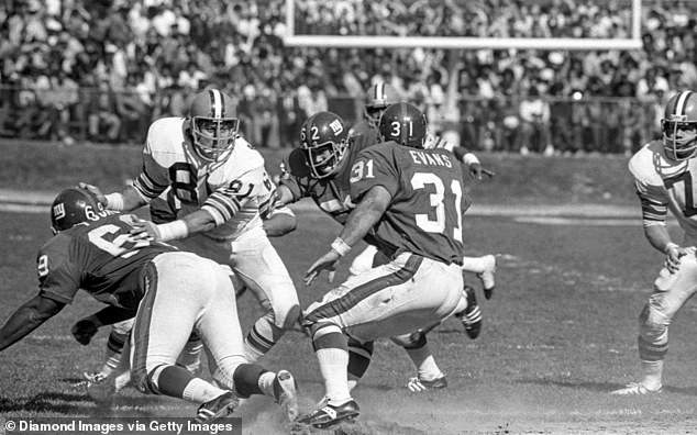 Evans (No. 31) scored five touchdowns in three games in his first season with the Giants.