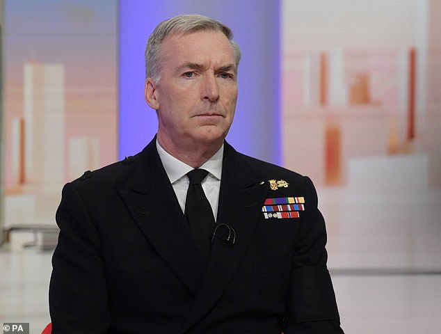 Admiral Sir Tony Radakin (pictured) told the BBC that the Russian people were paying a 