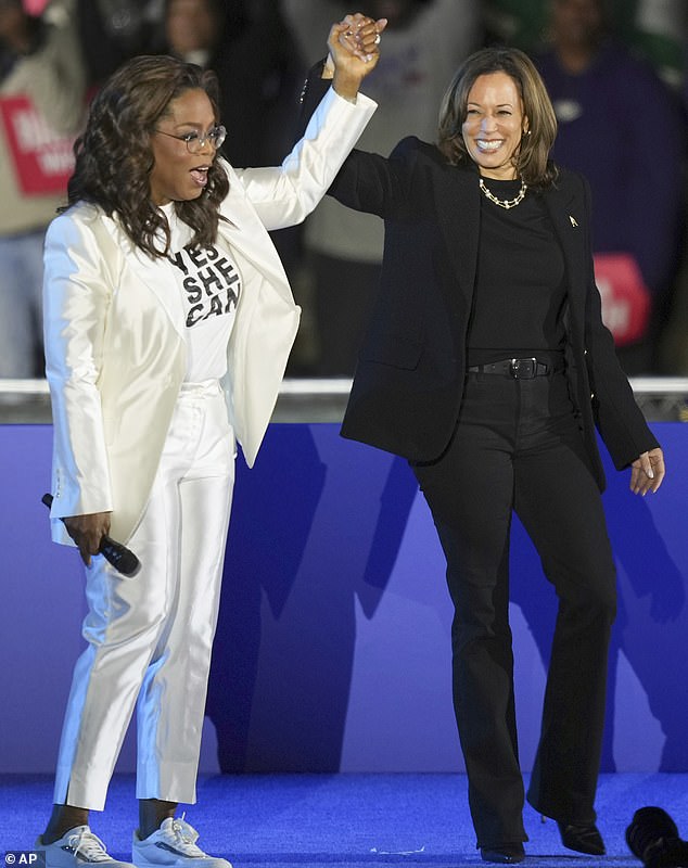 Winfrey hosted a town hall event for the Harris campaign that featured virtual appearances from other celebrities