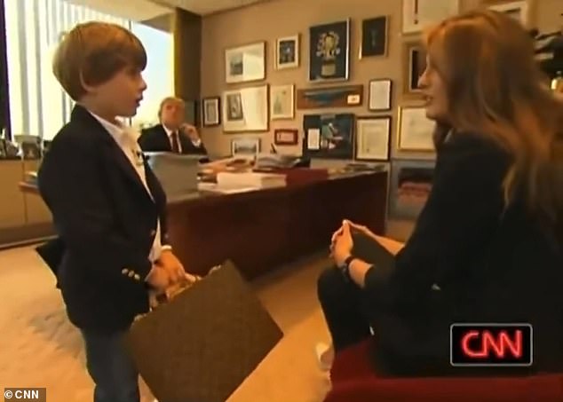 The clip was filmed for a 2010 special on Larry King Live that Donald and his wife Melania did and showed Barron, who was four years old at the time, getting ready to go to school.