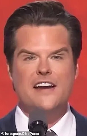 Gaetz was brutally mocked after speaking at the Republican National Convention in August (pictured)