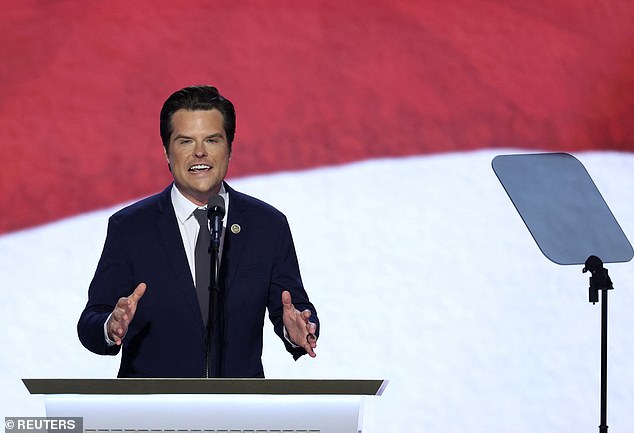 Gaetz speaks at the Republican National Convention in Milwaukee, Wisconsin, July 17, 2024