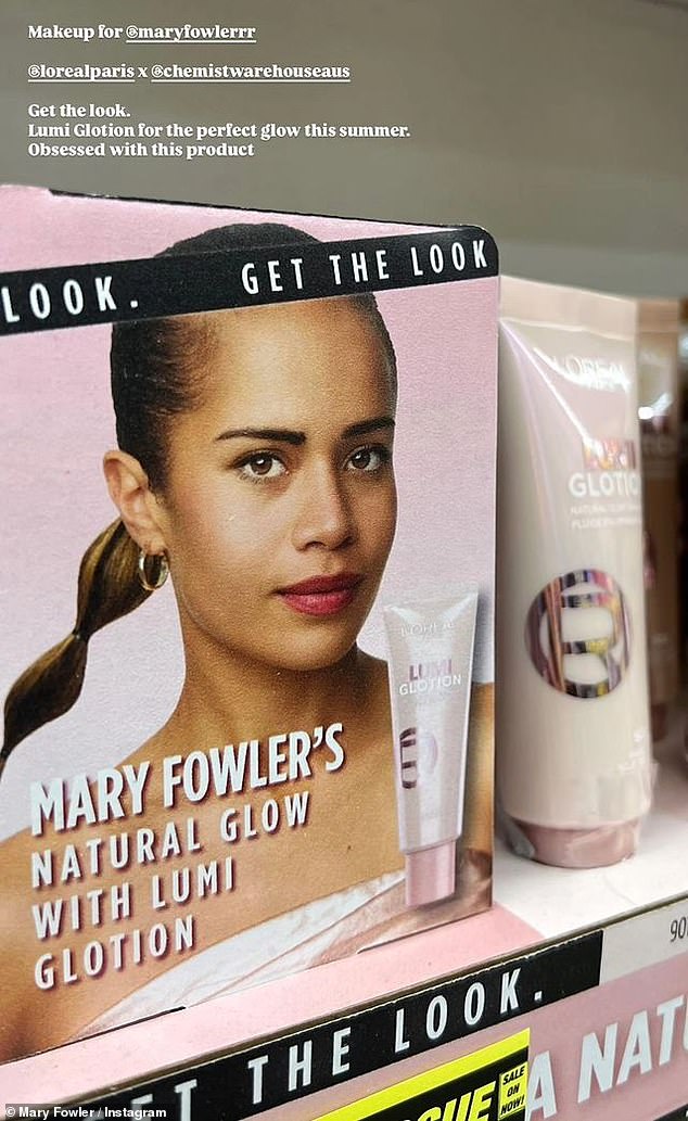 Fowler's ambassador role with cosmetics giant L'Oreal is paying off for her, as she showed her fans a new product featuring her image (pictured).