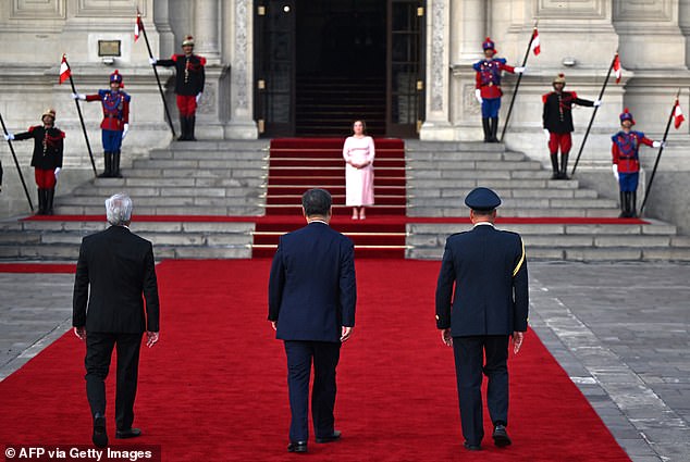 Xi took part in an elaborate welcome ceremony as part of a state visit on the sidelines of the APEC conference