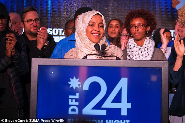 After Omar's vulgar response, she immediately gets into the elevator and the doors close