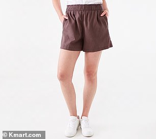 Linen-blend pull-on shorts